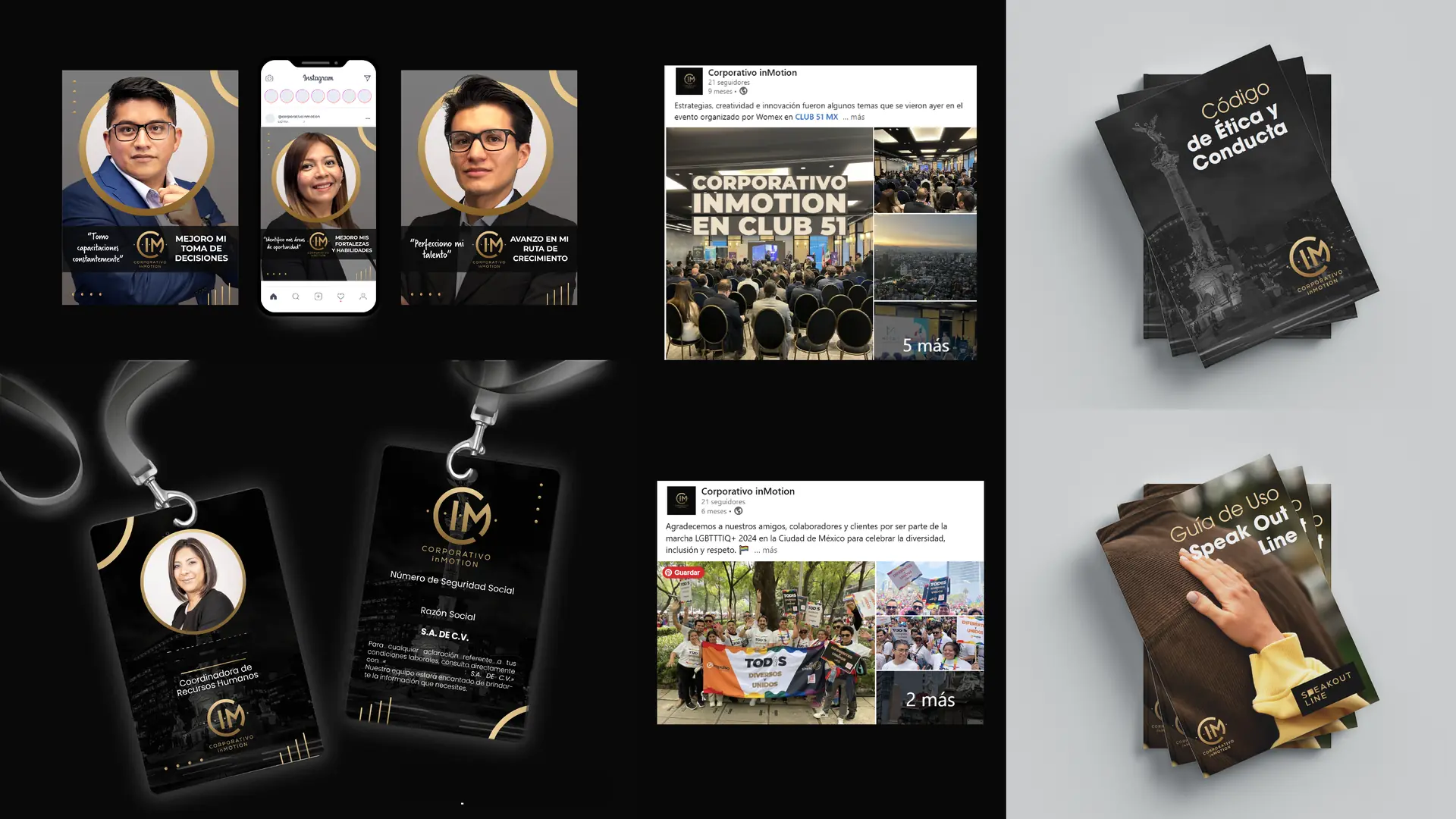 Diseño corporativo para inMotion — identidad y campañas